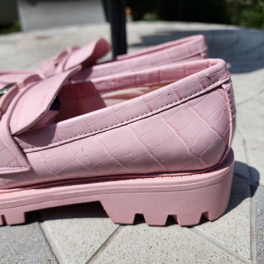 Aldo Tobey Croc Print Faux Leather Loafers 8 - Picture 9 of 11
